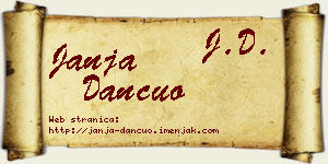Janja Dančuo vizit kartica